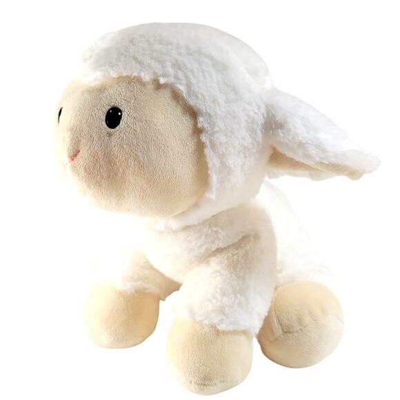 White Lamb Plush Stuffed Animal Soft Fleece 10" Laying Cuddly Toy Gund - Picture 9 of 16